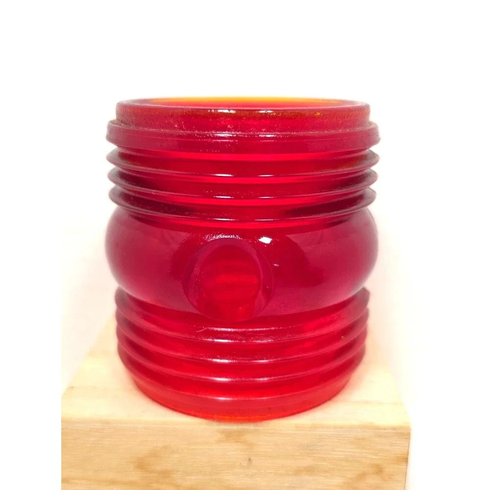 Dietz No. 40 Fresnel Lantern Globe Red Traffic Gard Antique Kerosene Glass